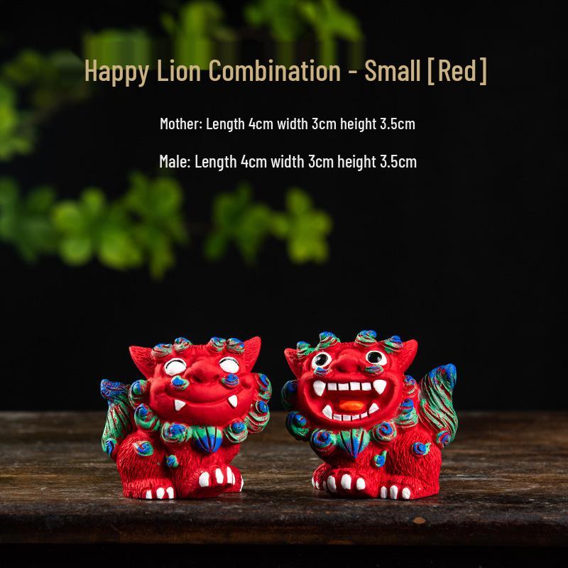 Сямынь Цюаньчжоу Шигань Данг Пара фарфоровых львов – Украшения в виде ветряных львов из Южного Фуцзяня для дома или в подарок для путешествий.