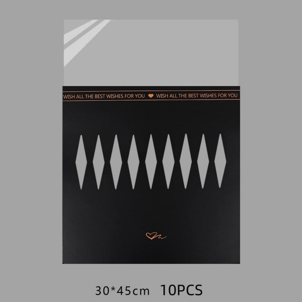 10pcs Transparent Waterproof Rose Flower Wrapping Paper Waterproof Romantic Flowers Packaging Bags Festival Plastic Wholesale