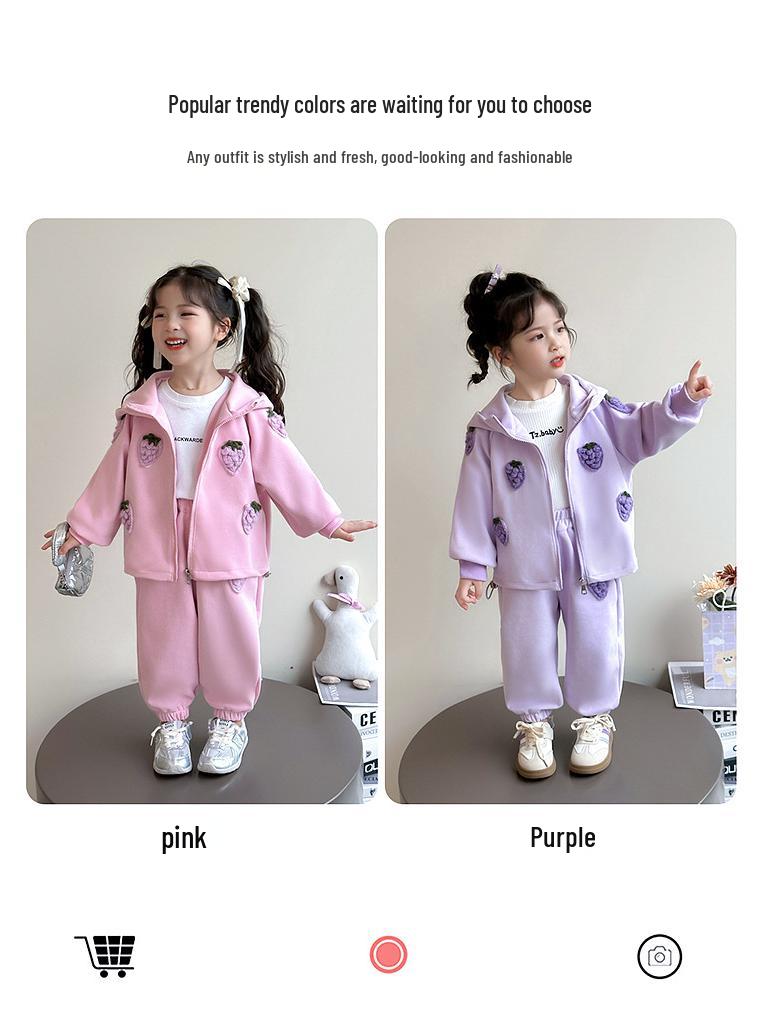 2025 Trendy Girls' Autumn Sportswear Set: Stylish Spring & Autumn Children's Clothing