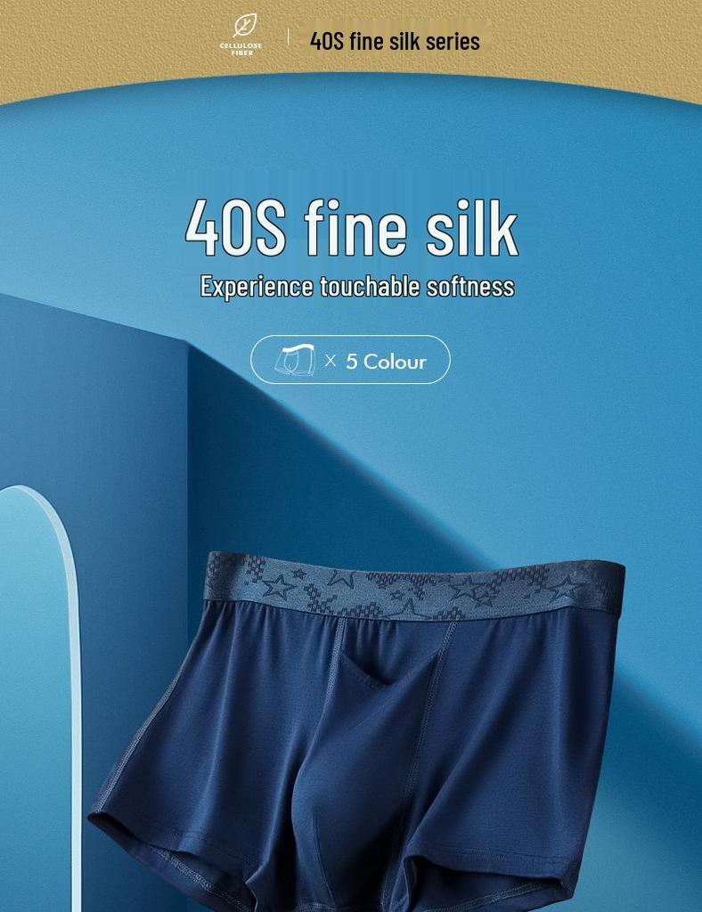Men's Breathable Boxer Briefs - Solid Color, Youth Style, Gun-Type Separation