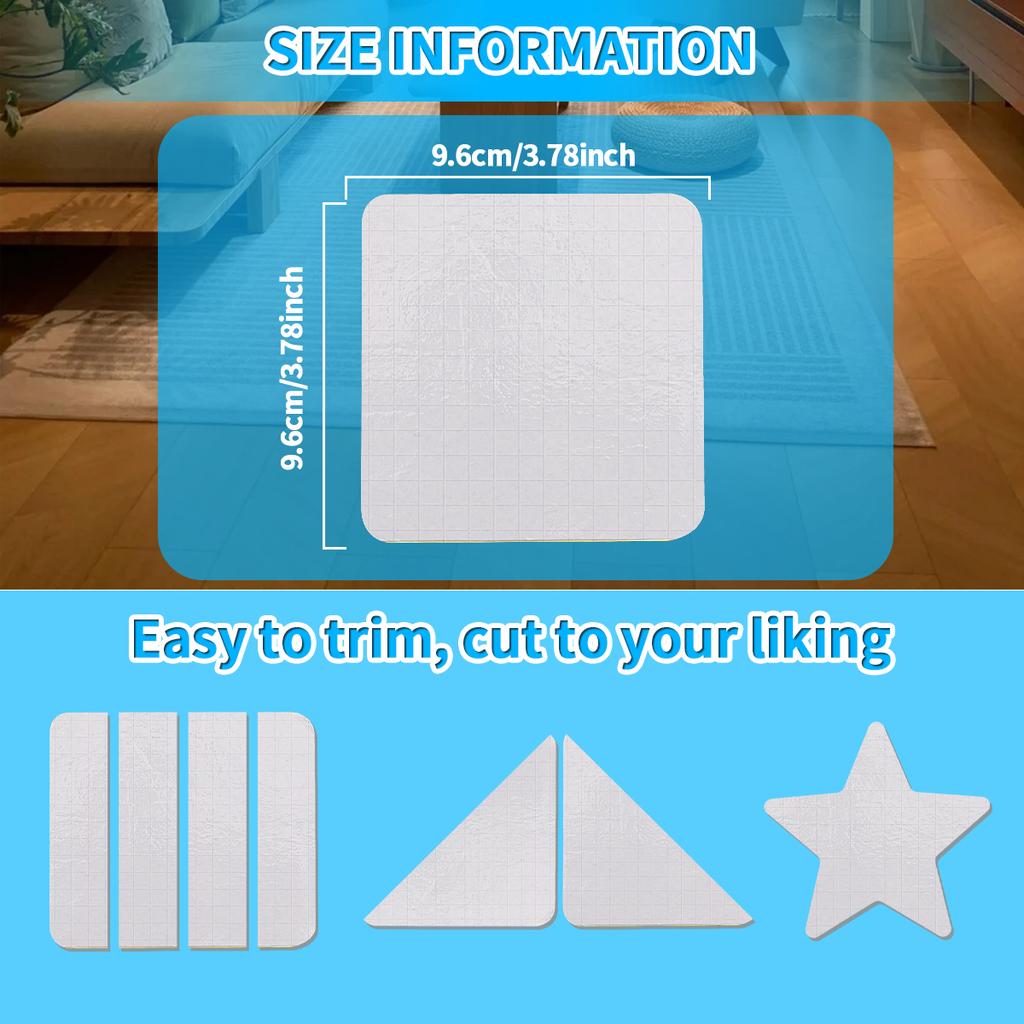 4/8Pcs Non-Slip Rug Gripper Tape Washable Carpet Pad for Hardwood Floors Reusable Fixed Sticker for Bathroom