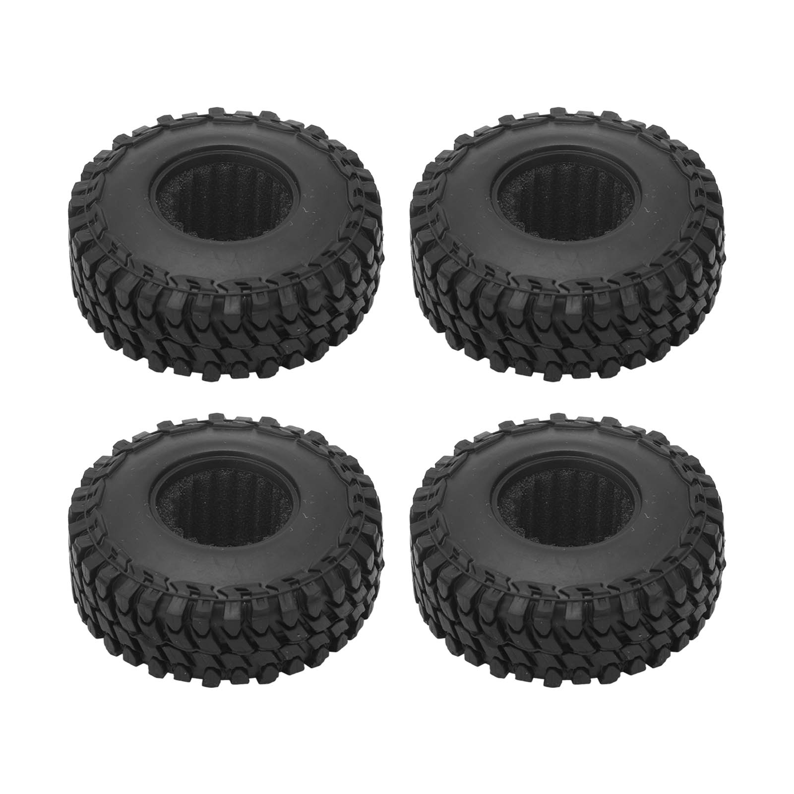 

4 Pcs RC Tires Rubber Black Strong Cushioning Remote Control Car Tires with Anti Slip Nuts for Axial SCX24 1 24 RC Car