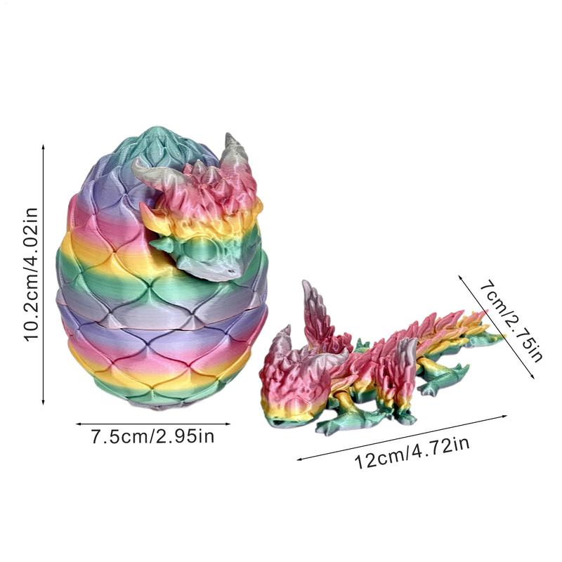 3D Printed Dragon Egg 3D Printed Dragon Figurine In Dragon Egg Creative Articulated Dragon Fidget Toys for Adults Kids Executive