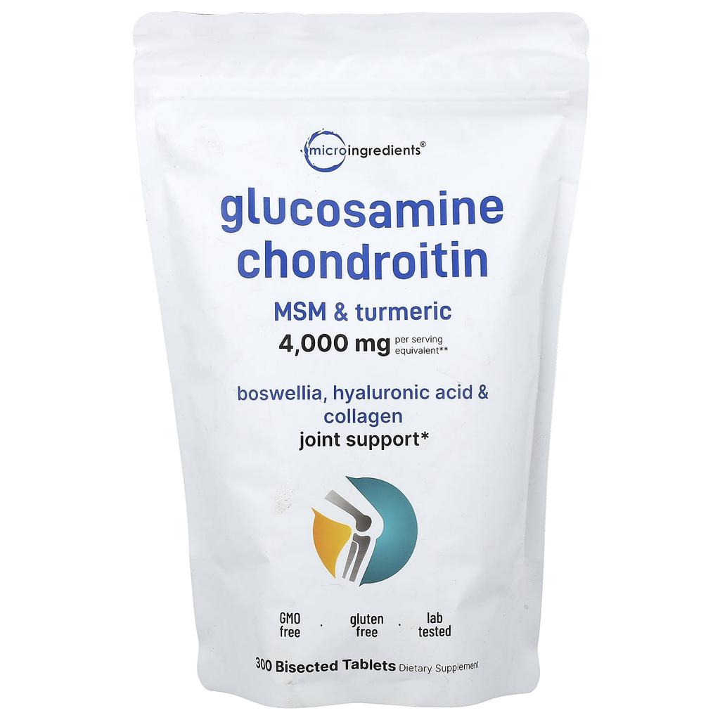 Micro Ingredients Glucosamine Chondroitin, MSM, and Turmeric, 300 Tablets