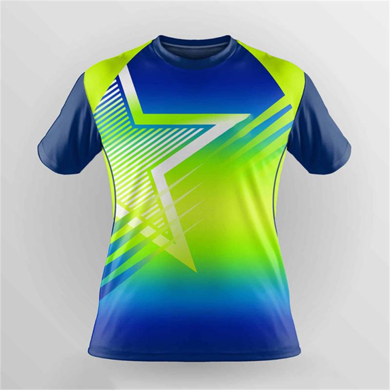 Quick drying badminton sports men's T-shirt fitness running sportswear women's table tennis shirt plus size round neck top
