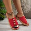 2025 Foreign Trade Women's Slippers Summer New Non-slip Fashion Outer Wear One Word Fish Mouth Women Thick Bottom Women's Cool Slippers