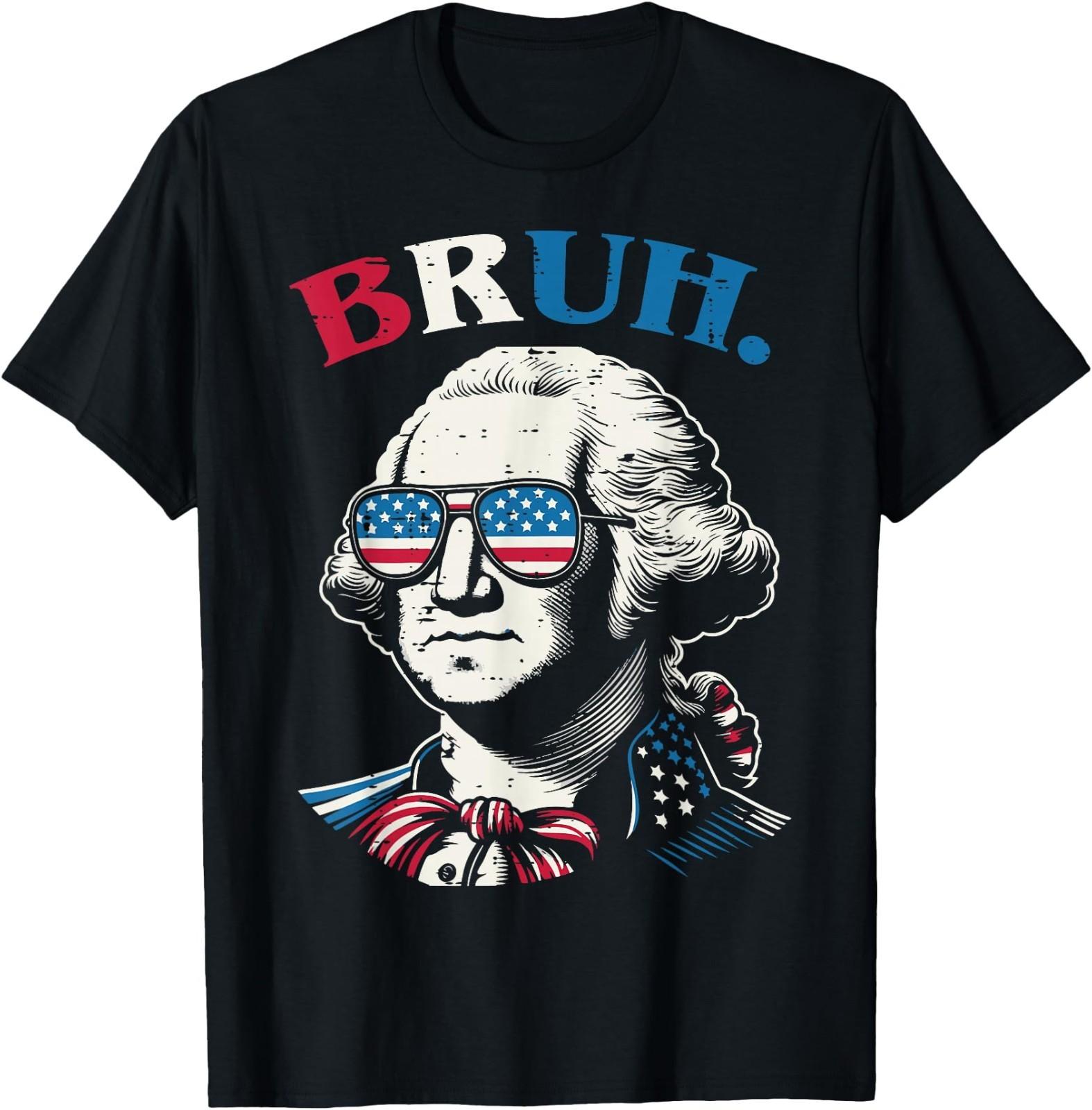 4th of July George Washington Bruh USA Meme Men T-Shirt M