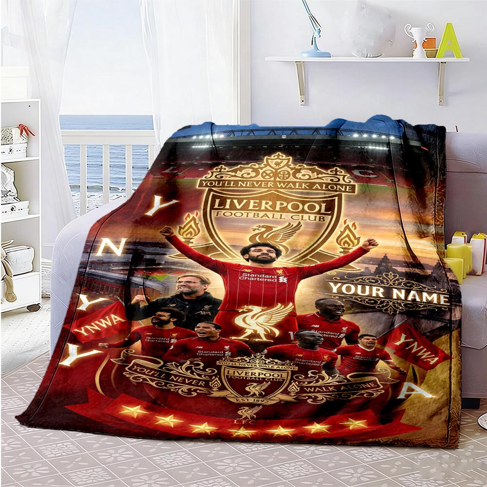 Liverpool Team Customize Your Name Blanket Gift Customizable Blanket Warmthful Decor Suitable For Office Chair Bedding Living Room Office