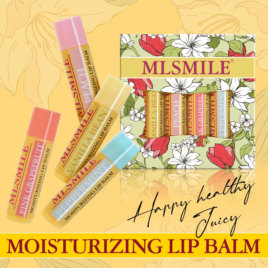 Super Moisturizing Fruit Lip Balm Set, 4 Flavors to Choose From