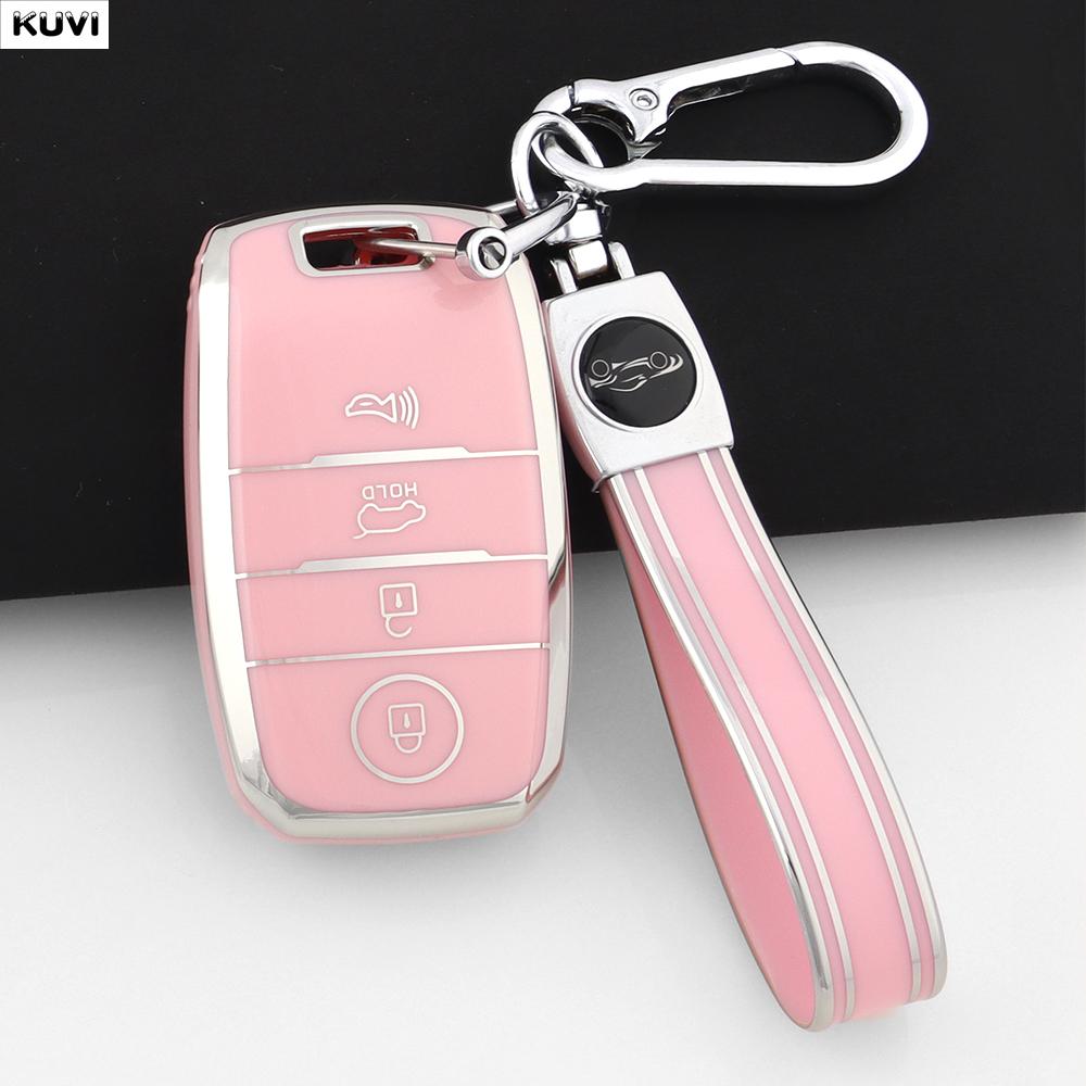 TPU Car Smart Key Case Cover Fob Keychain For 3 4 Buttons Kia Sportage Cerato Optima K2 K3 K4 K5 RIO Picanto Soul Sorento Sedona