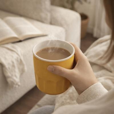 Breakfast Milk Cup 350ML Pocket Coffee Cup Leak Proof Ceramic Mini Water Cup with Lid Travel Mug Office