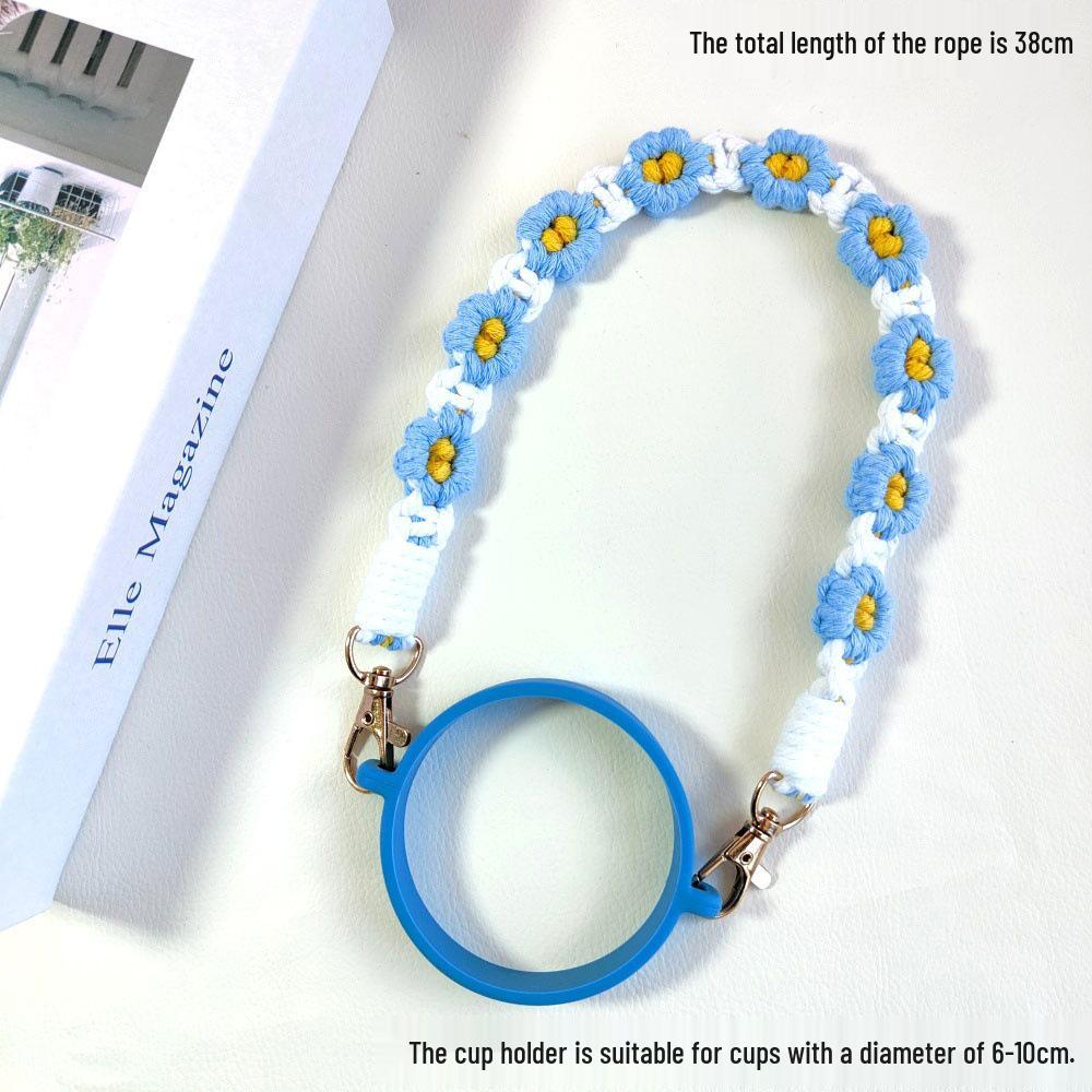 Woven Flower Strap for Water Bottles and Thermos Cups