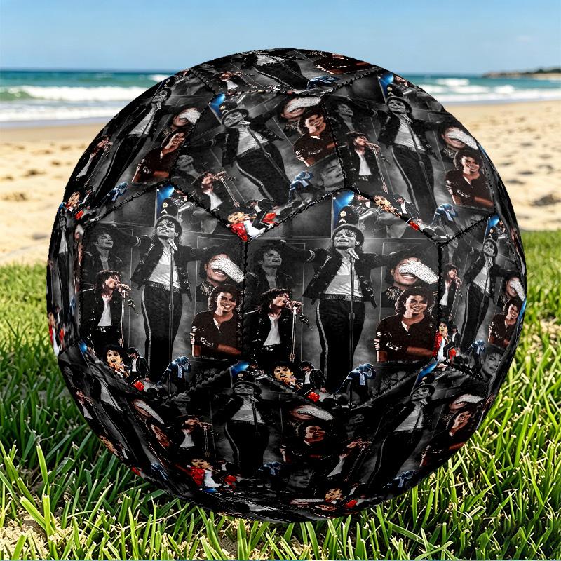Michael Jackson Print Size 5 Soccer Ball, PU Wear Resistant Football for Match Training and Daily Practice, Birthday Gift for Soccer Fans