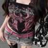 VAYLA Y2k Subculture Gothic Punk Crop Tops Printed Sleeveless Tank Vest Retro Vintage Street Style Women Summer Casual Soft Tees