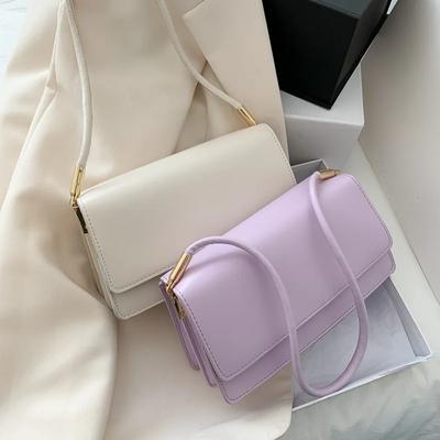 Nová jednoduchá taška přes rameno pro ženy PU kůže taška do podpaží jednobarevná dámská kabelka ležérní dívky