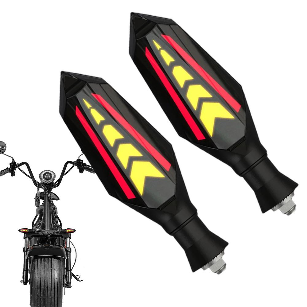 Светодиодные поворотники для мотоцикла, светодиодные указатели поворота высокой яркости, 2 шт., двухсторонние указатели поворота для большинства систем 12 В