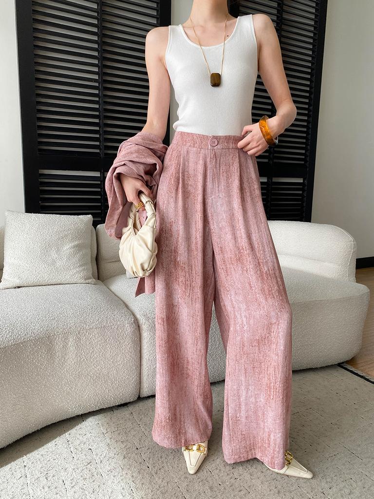 Sijan Early Spring New Arrivals Linen Blend High Intelligence Old Money Drip Suit Jacket Wide Leg Pants Set Sn