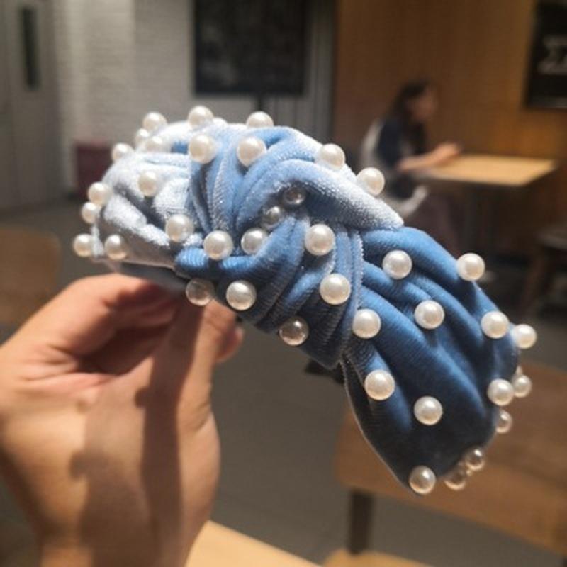 Parel Hoofdband voor Vrouwen Eenvoudige Geknoopte Haarband Mode Hoofddeksel Meisjes Haaraccessoires