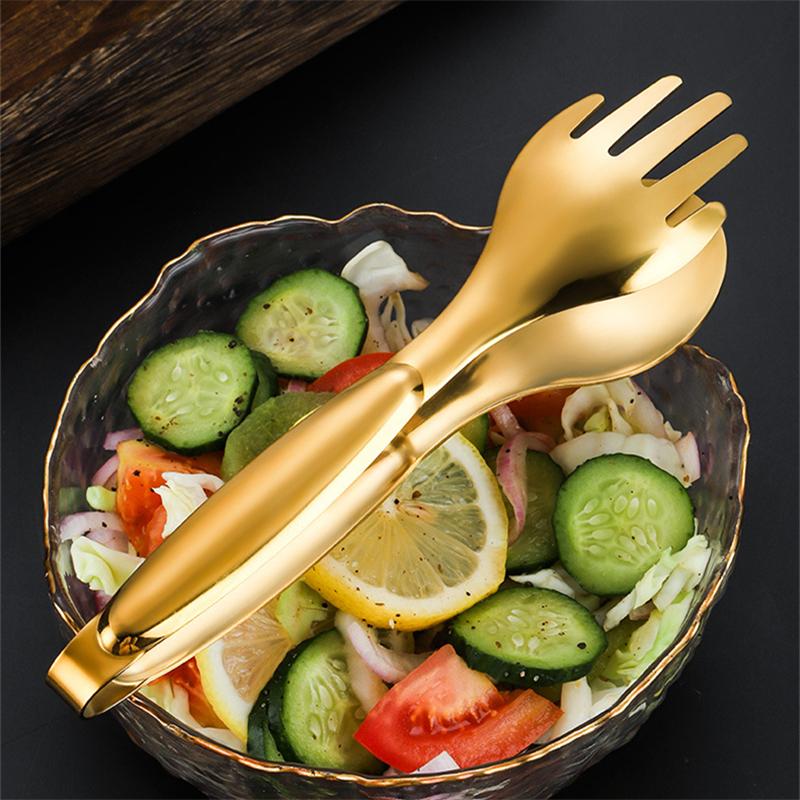 Non-Slip Stainless Steel Food Tongs Meat Salad Bread Serving Clip For Barbecue Steak Frying Shovel Buffet Clamp Cooking Utensils