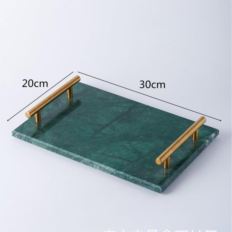 Natural Marble Tray With Handle Bathroom Sink Entryway Key Wallet Organizer Luxury Decorative Storage Dish
