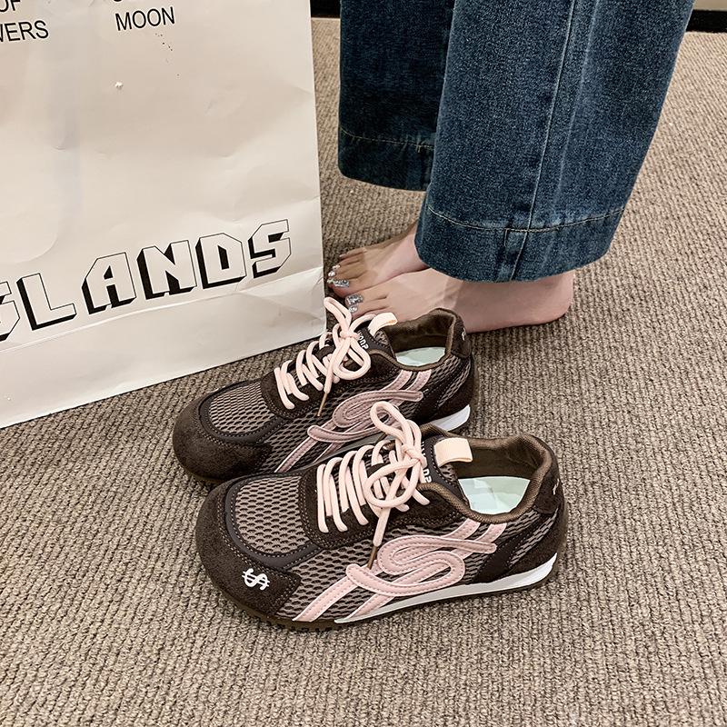 Dexun shoes sports shoes children 2025 super fire lightweight soft leather breathable mesh shoes platform casual shoes retro Forrest Gump shoes