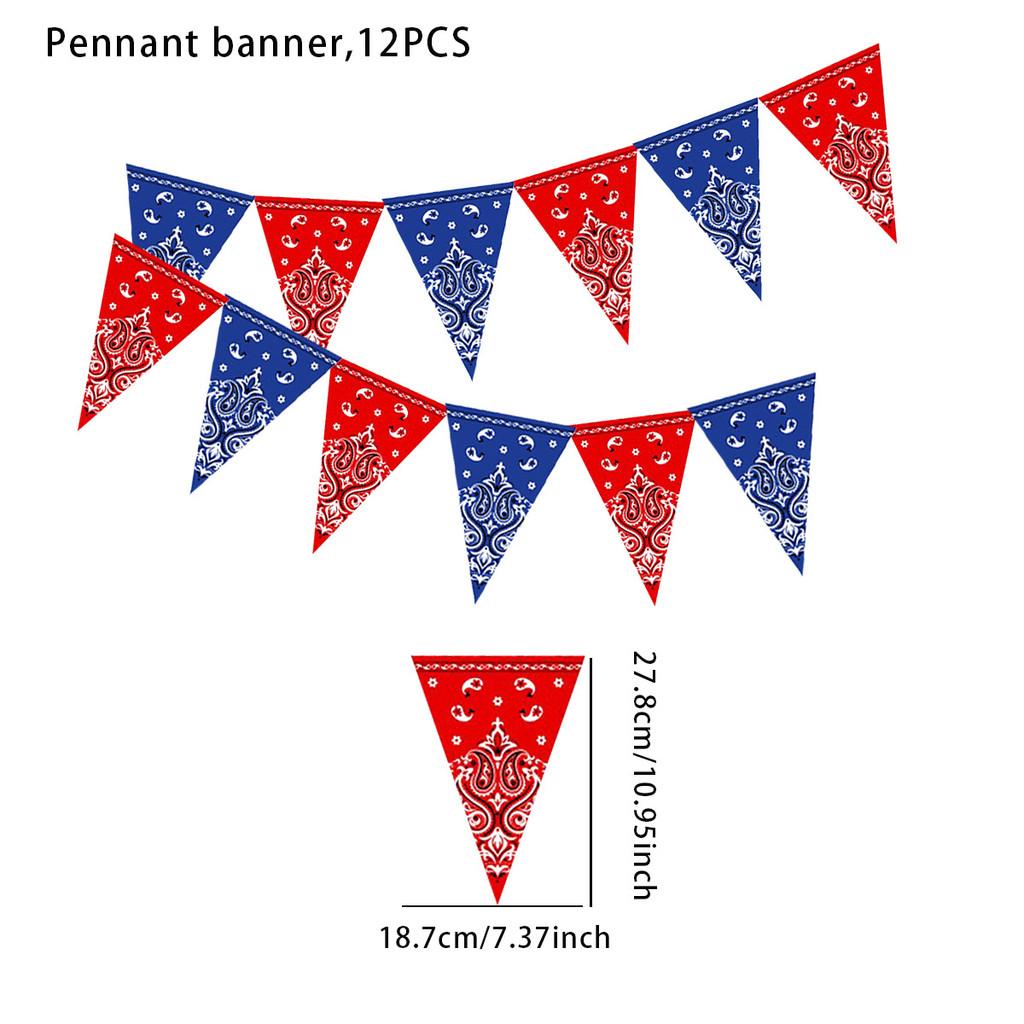 Cowboy Party Western Decorations Triangular Flags Banner For Festive Events