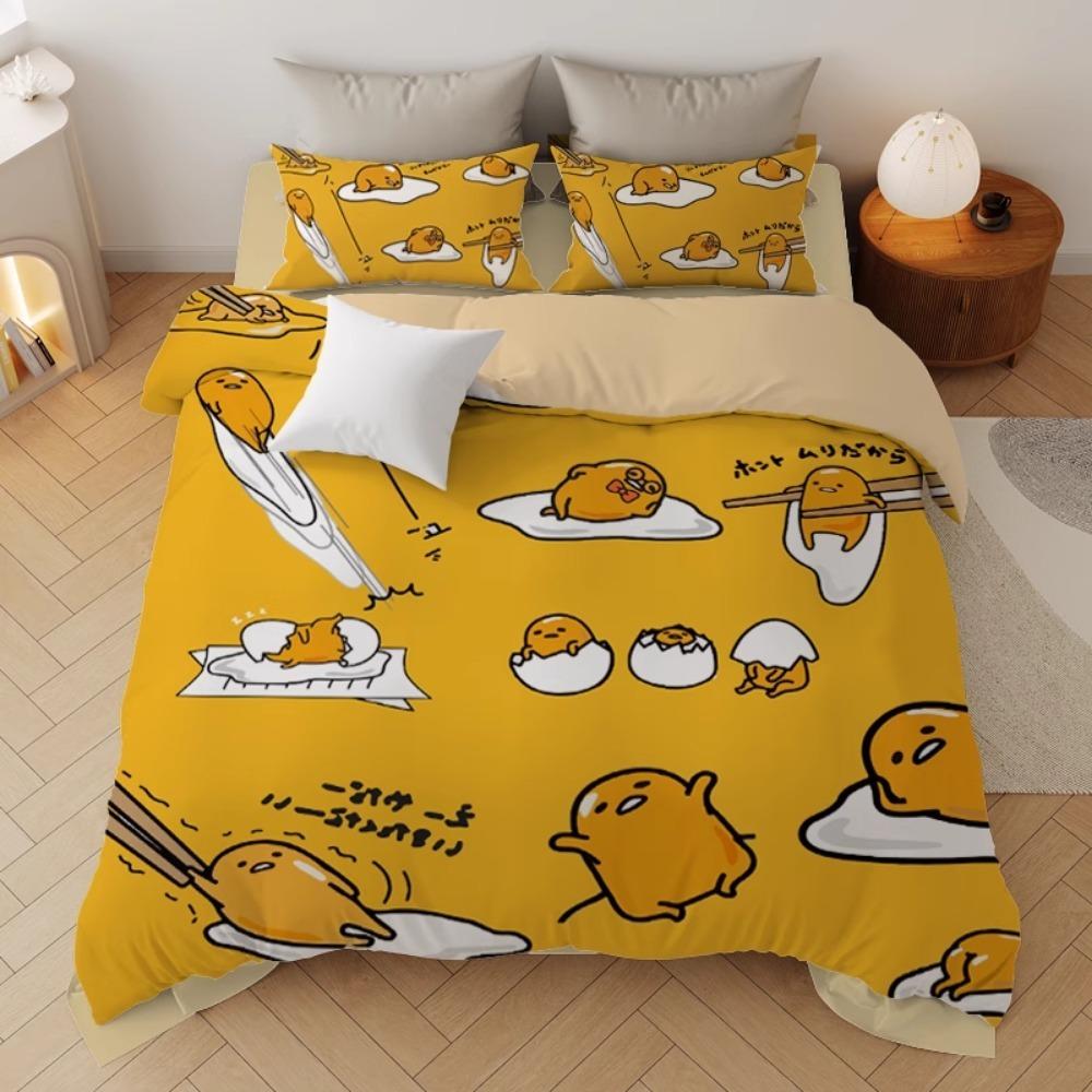 Lazy Egg Duvet Cover Pillowcase Bedding Set BoyGirl Bedroom Decoration Children-Gift Single Double Large SizeZip Duvet Cover