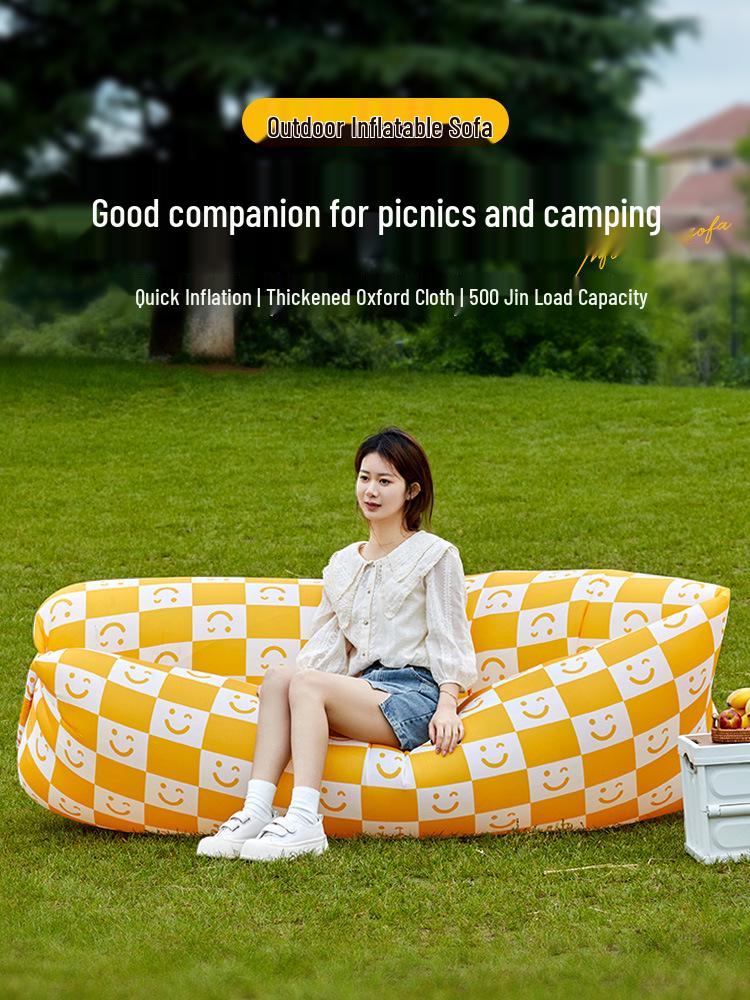 Portable Foldable Inflatable Sofa for Camping and Music Festivals - Quick Inflate In One Minute