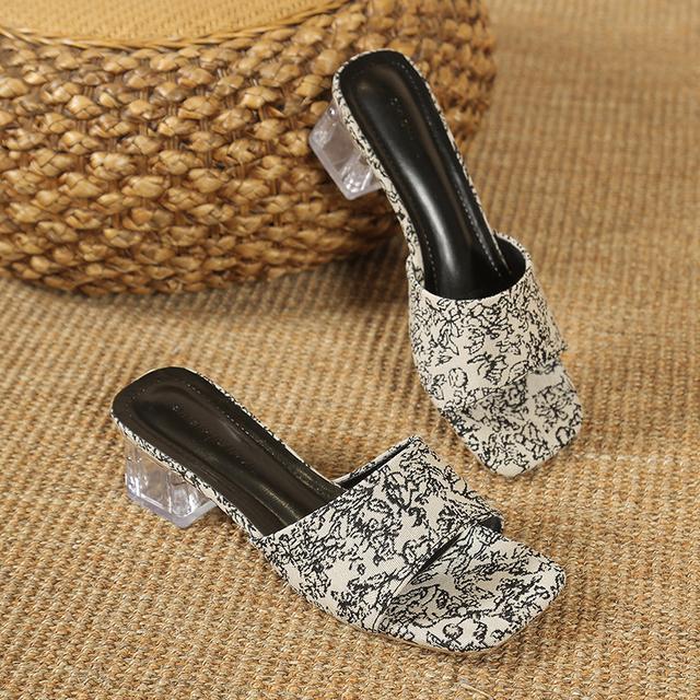 

Тапочки, повседневные туфли на квадратном каблуке, блестящие шлепанцы, женские роскошные шлепанцы на низком каблуке, лето 2024, высокая летняя обувь из искусственной кожи для взрослых 40 серый