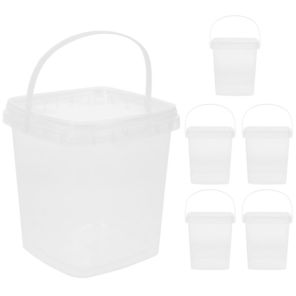 Milk Tea Bucket Food Storage Fruits Snacks Clear Ice Cream with Lid Container Cold Drink Popcorn