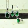 Jewelry Set Necklace Earrings Ring Three-piece Set High-end Women's Jewelry Zircon Fashion Sweater Chain