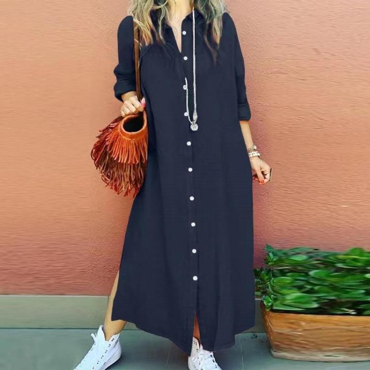 Muslim Abaya Dress Long Sleeve Maxi Kaftan Turkish Cloth Dubai Musulman Stand Collar Women Dresses S