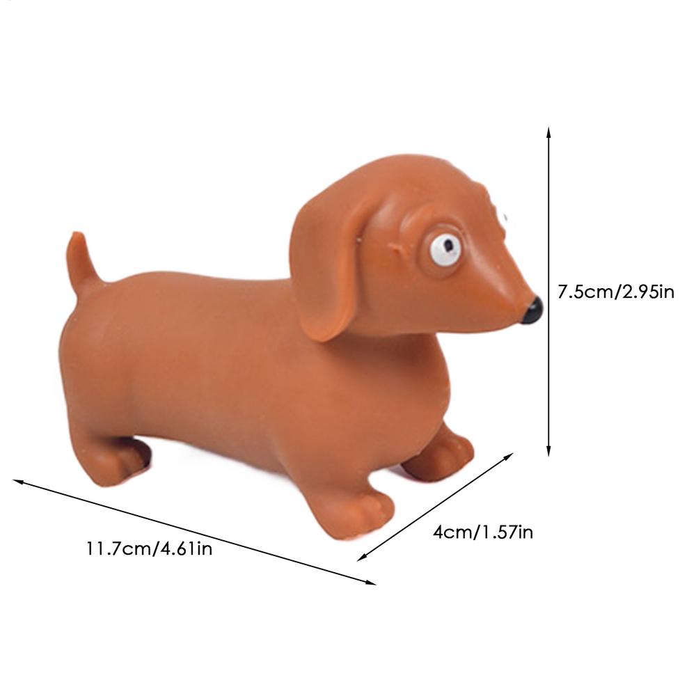 Squeeze Dachshund Dog Toy Stretch Fidget Slow Rebound Squeeze Toy Stretchy Sticky Ball Toys Squeeze Relief Toy For Kids Adults бежевый