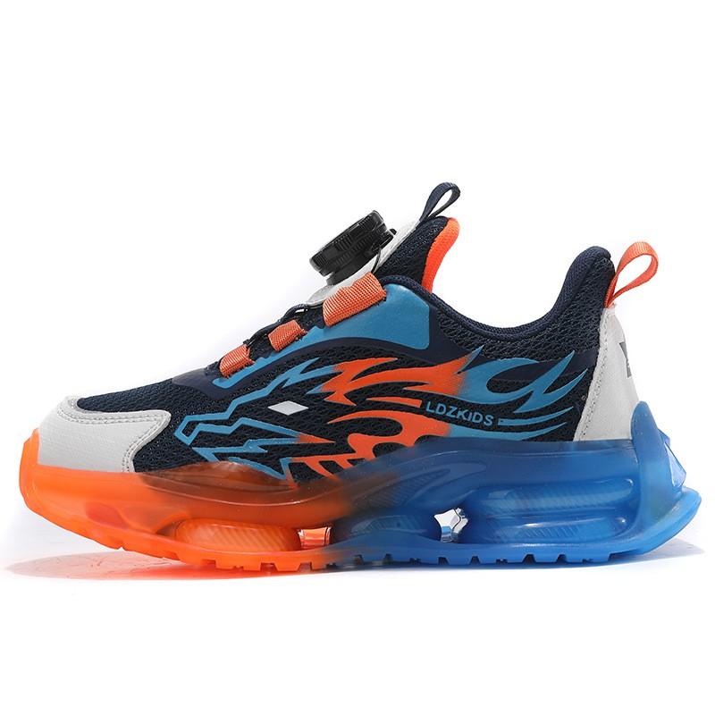 Boys Winter Warm Fleece-Lined Sneakers With Rotating Buckle Closure Basketball Running Indoor Sports