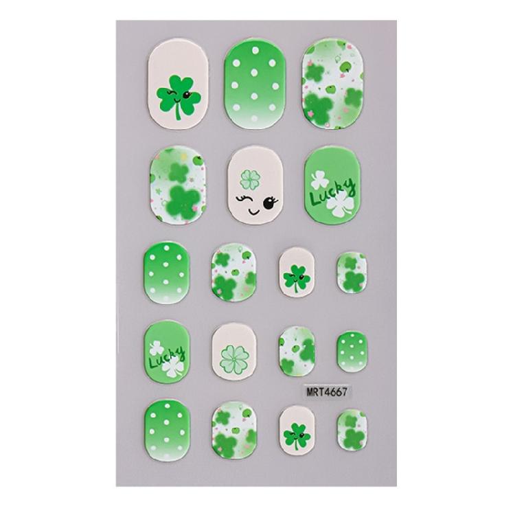 User Friendly Waterproof Nail Stickers For Kids Cartoon Four Leaf Simple Apply Multiple Designs Fun Nail Decals
