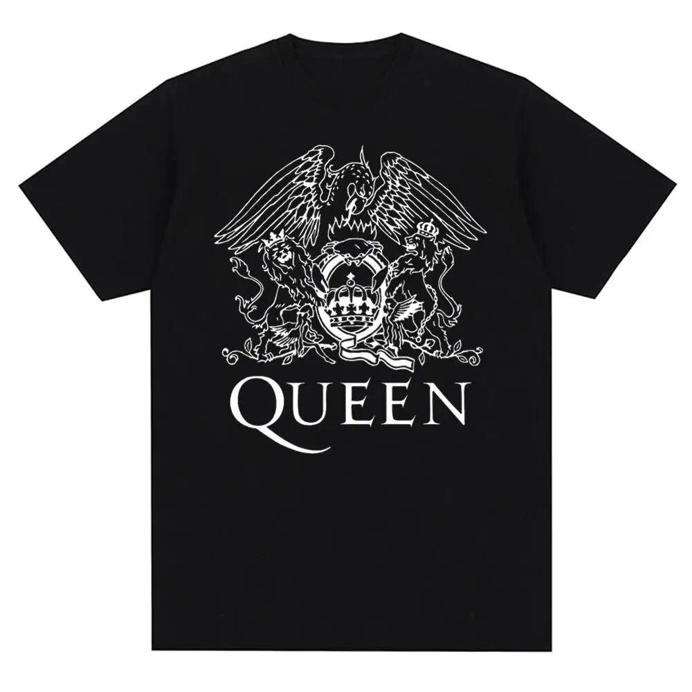 Vintage Queen Rock Music Band Tričko s grafickým potiskem Móda Pro volný čas Crew Krátký rukáv Tričko větší velikosti Dámské