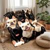 Group of Cartoon Dogs Theme Blanket Lightweight Warm Flannel Blanket Decorative Throw Blanket for Home Decoration