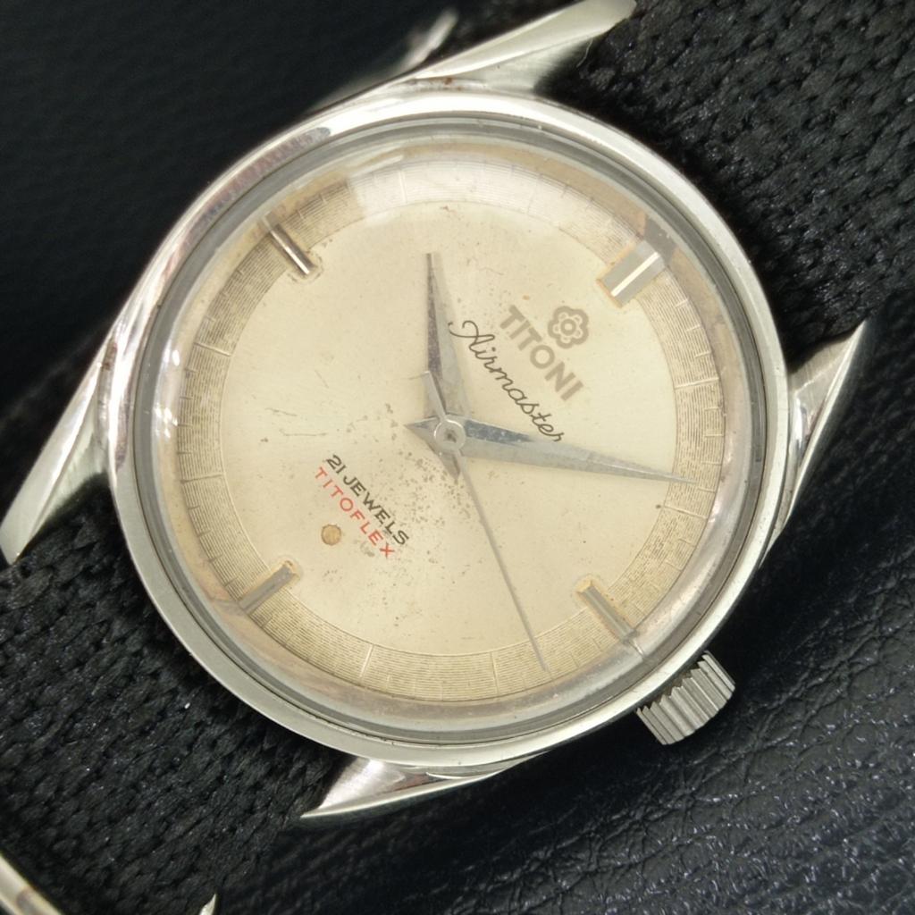 TITONI AIRMASTER TITOFLEX РУЧНОЙ ЗАВОД ВИНТАЖНЫЕ ШВЕЙЦАРСКИЕ МУЖСКИЕ ЧАСЫ a705125-1