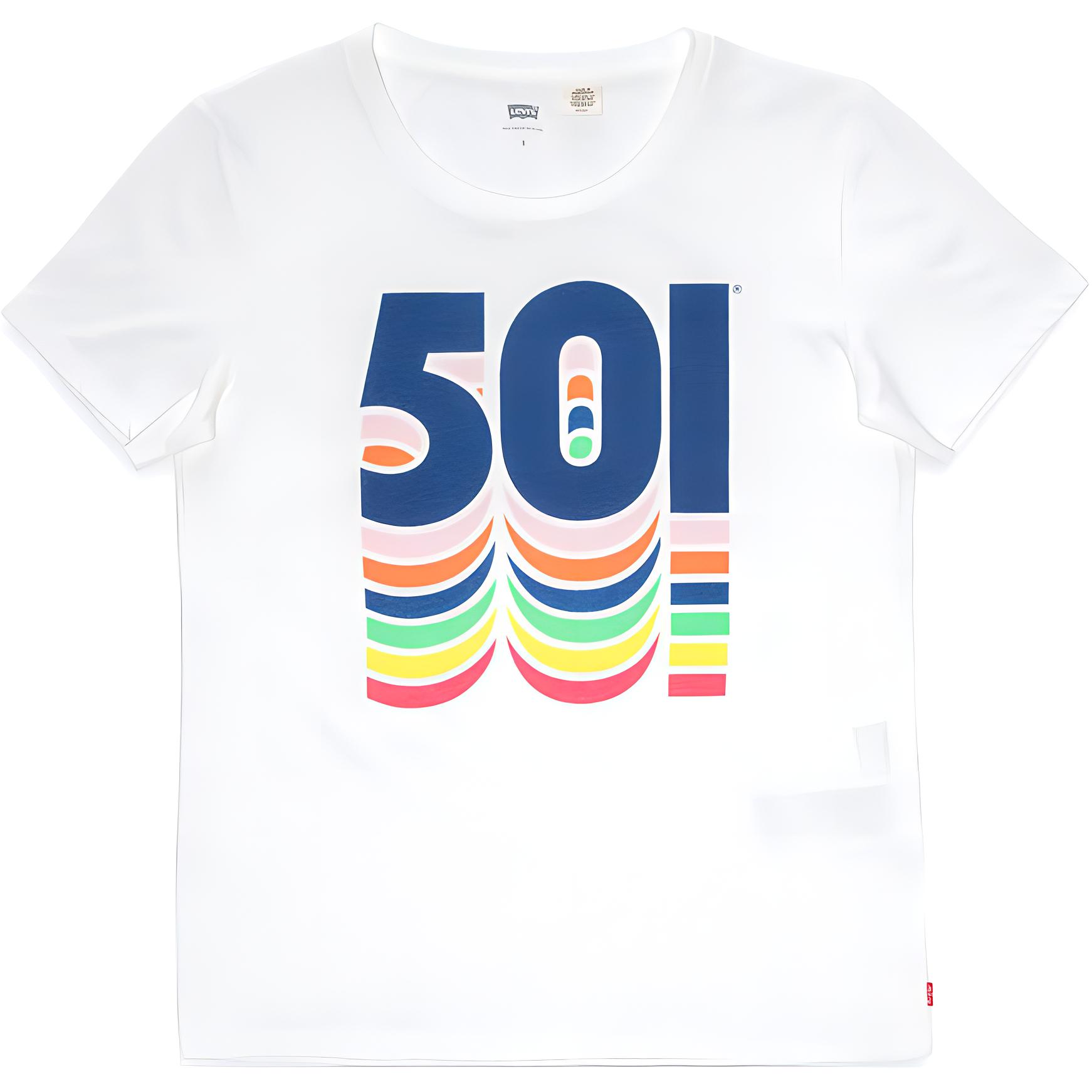 

Футболка Levis Printed Crew Neck Short Sleeve T Shirt Women Tops White 17369-0239 XS