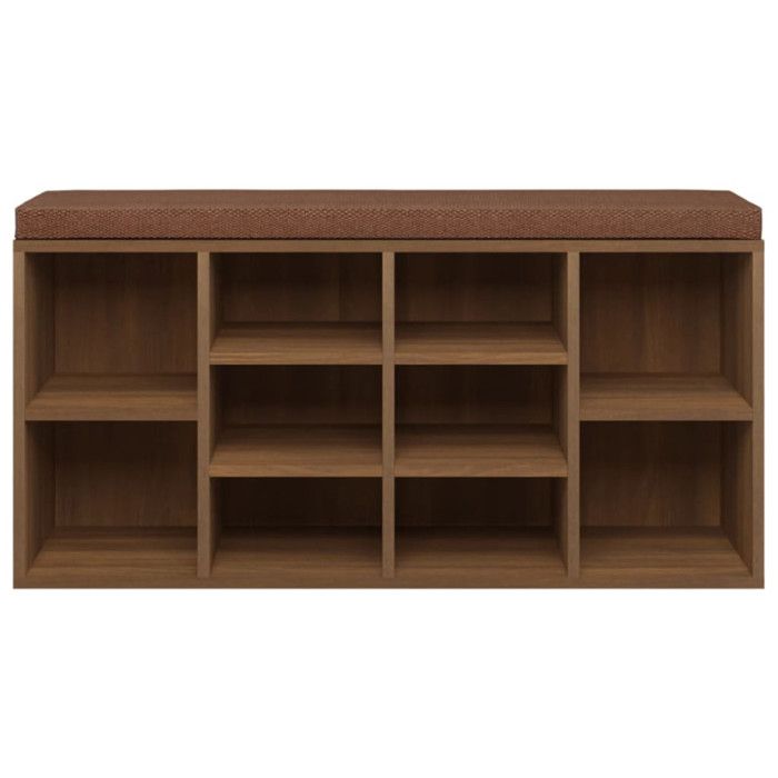 342614 vidaXL Banc à chaussures Chêne marron 103x30x48 cm Bois d'ingénierie