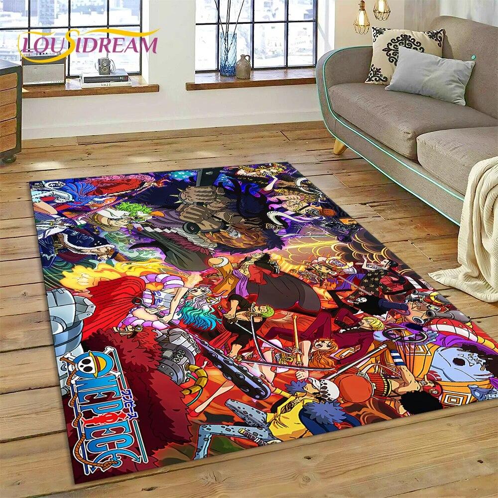 3D Cartoon HD One PIECE-E Anime Carpet Rug for Home Living Room Bedroom Sofa Doormat Decor,kids Area Rug Non-slip Floor Mat Gift