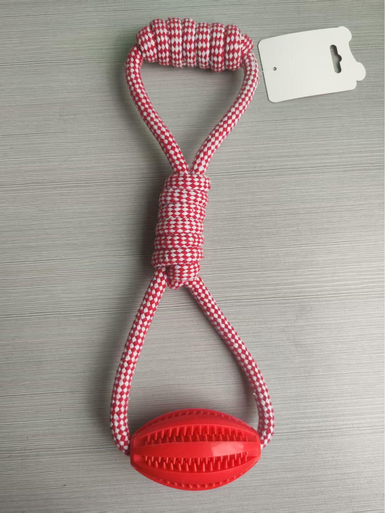 

Olive Treat Dispensing Dog Chew Toy with Durable Cotton Rope for Interactive Play and Dental Health 35.5cm - 145g кавун червоний колір