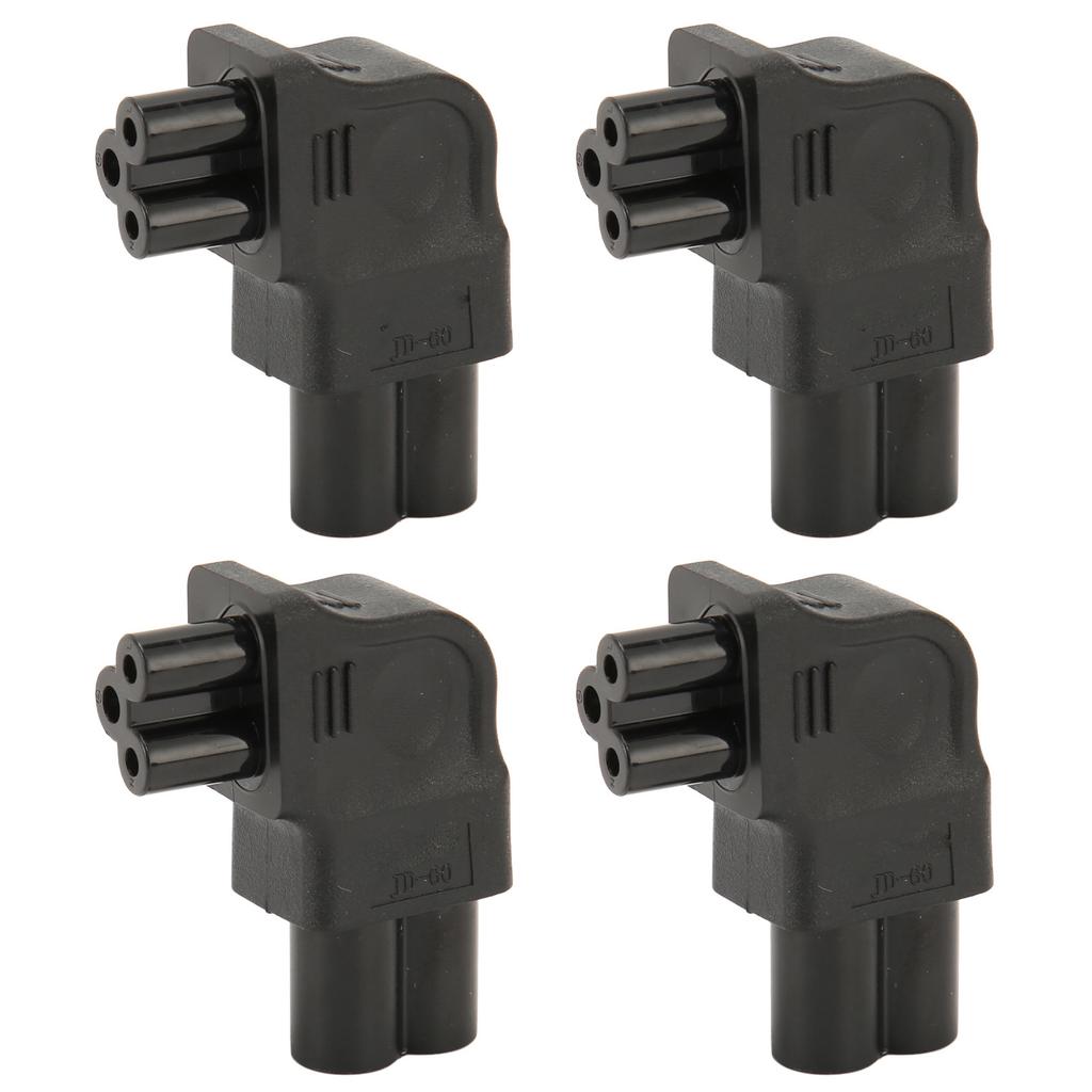 4Pcs IEC320 C6 To IEC320 C5 Power Adapter Right Angle 90 Degree Left Turn IEC320 C6 Male To C5