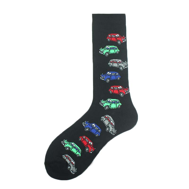 Cool Hip Hop Crew Socks Men Funny Animal Squirrel Shark Dinosaur Boxing Dog Fortune Cat Sokken Harajuku Divertidos Chaussette