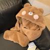 Cute Blusher Bear Scarf Soft Plush Bear Hat Gloves Cartoon   Winter