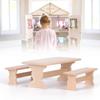 1/12 Puppenhaus Miniatur Holzmöbel Tisch Bank Modell Set ZubehörTisch Bank