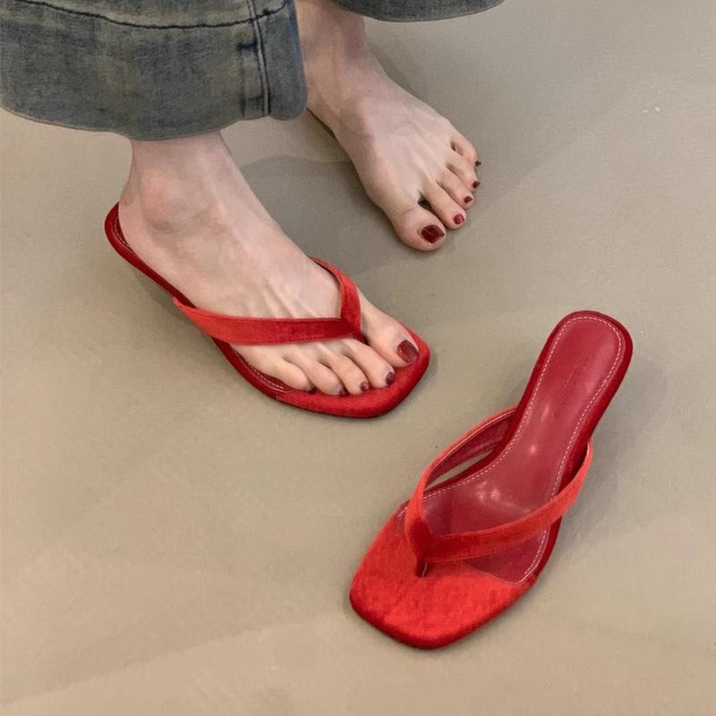 Fashion SUOJIALUN 2025 Summer New Brand Women Slipper Fashion Narrow Band Slip On Flip Flop Thin Low Heel Outdoor Dress Sandal Slides