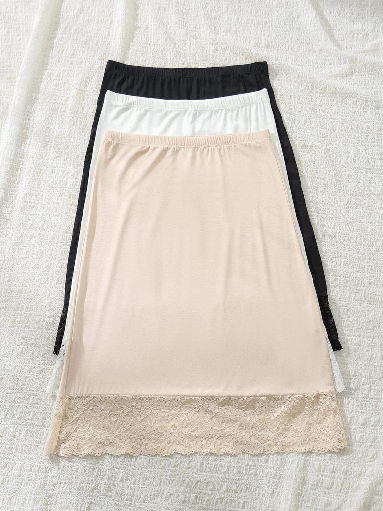 Women's European & American Lace Hem Summer Dress with Anti-exposure Lining