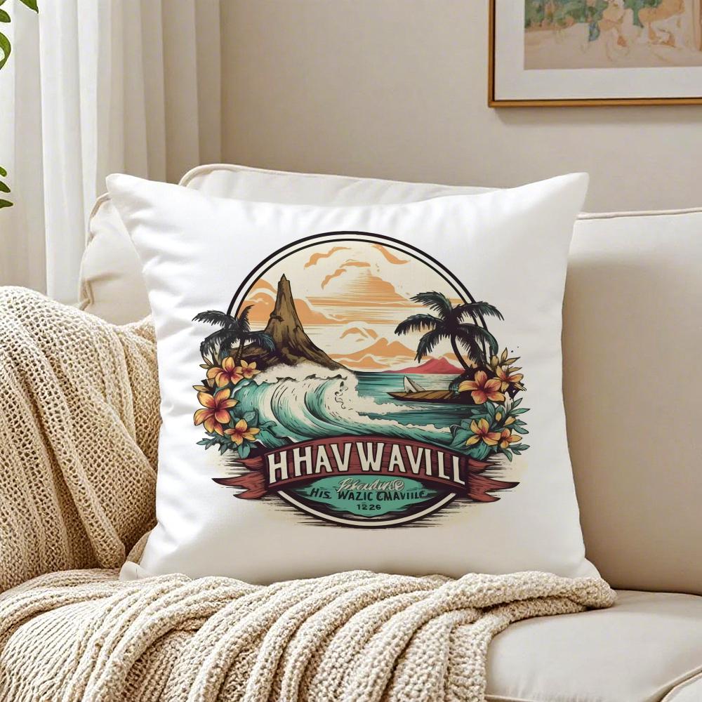 American Classic Beach Style Cushion Cover Pillowcase Antidustmite Living Room Sofa Decor Cushion Room