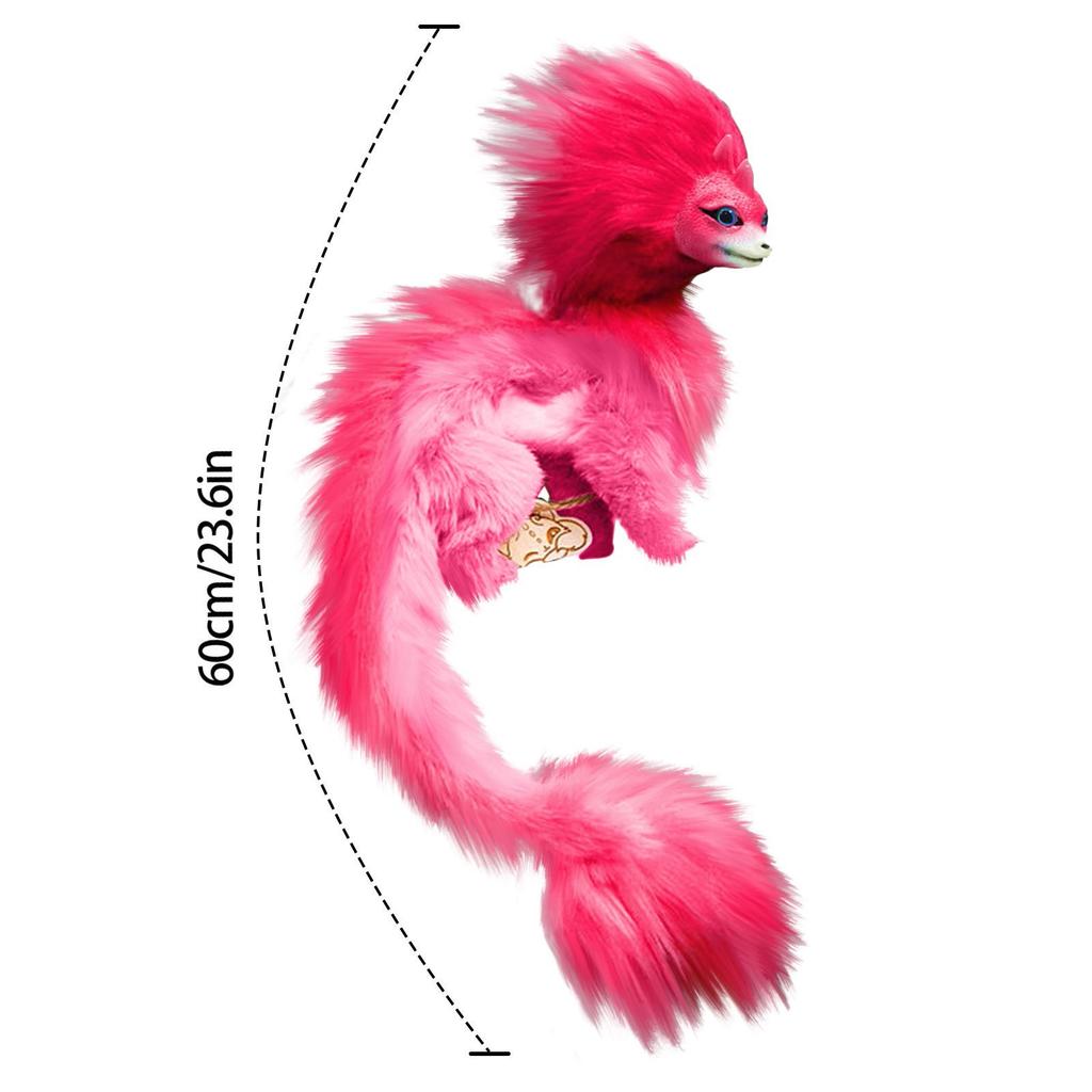 Fantasy Red Dragon Plush Toy Soft and Cuddly Stuffed Animal for Kids and Collectors, 24 Inches